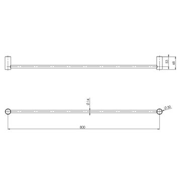 Vivid Slimline Single Towel Rail 800mm by Phoenix Tapware - view 3