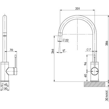 Vivid Slimline SS 316 Sink Mixer 200mm Gooseneck - Lead Free by Phoenix Tapware - view 3
