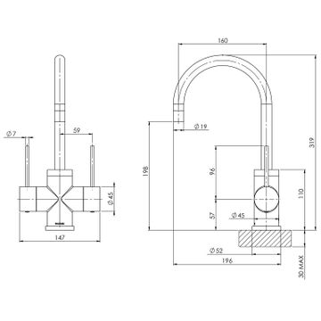 Vivid Slimline Twin Handle Sink Mixer 160mm Gooseneck by Phoenix Tapware - view 3