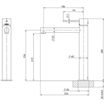 Vivid Slimline Vessel Mixer by Phoenix Tapware - view 3