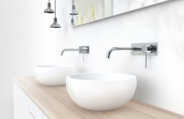 Vivid Slimline Wall Basin Mixer Set 180mm Curved by Phoenix Tapware - view 4