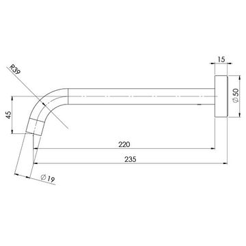 Vivid Slimline Wall Basin Outlet 230mm Curved - Lead Free by Phoenix Tapware - view 3