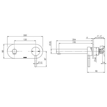 Vivid Wall Basin Mixer Set 200mm by Phoenix Tapware - view 3
