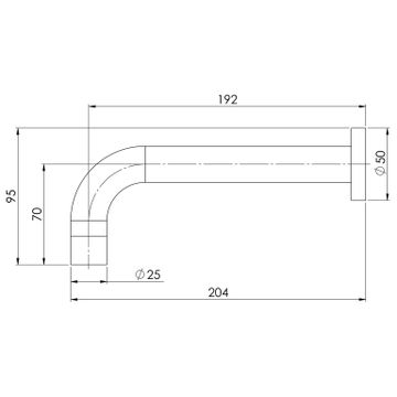 Vivid Wall Basin Outlet 200mm Curved by Phoenix Tapware - view 3