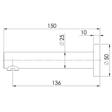 Vivid Wall Bath Outlet 150mm by Phoenix Tapware - view 3