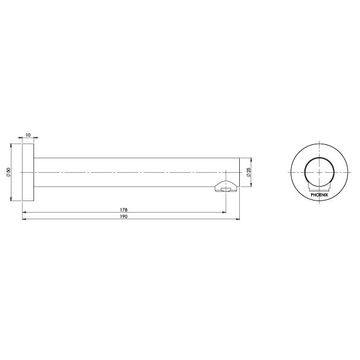 Vivid Wall Bath Outlet 180mm by Phoenix Tapware - view 3
