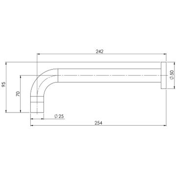 Vivid Wall Bath Outlet 250mm Curved by Phoenix Tapware - view 3