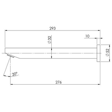 Vivid Wall Bath Outlet 32 x 300mm Angled by Phoenix Tapware - view 3