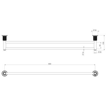 Wiltern Double Towel Rail 800mm by Phoenix Tapware - view 3