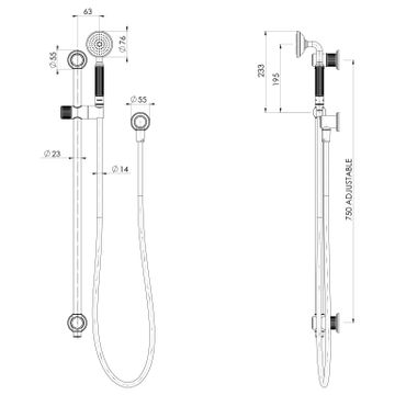 Wiltern Rail Shower by Phoenix Tapware - view 3