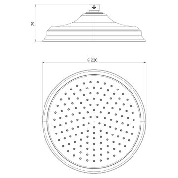 Wiltern Shower Rose 220mm by Phoenix Tapware - view 3