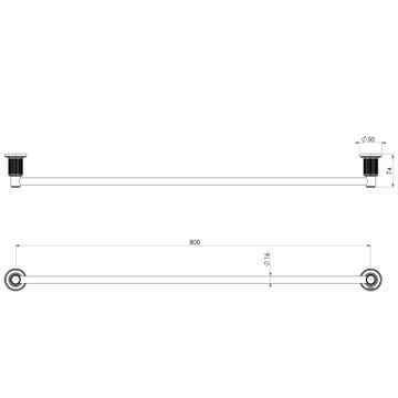 Wiltern Single Towel Rail 800mm by Phoenix Tapware - view 3