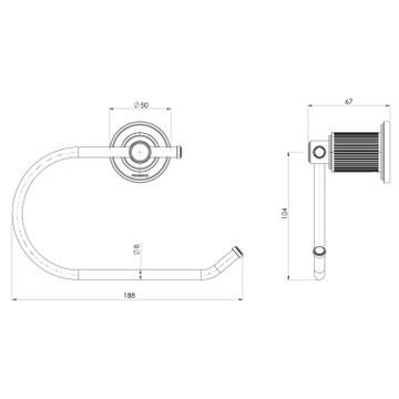 Wiltern Toilet Roll Holder by Phoenix Tapware - view 3