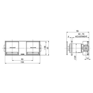 Zimi Twin Shower / Wall Mixer (handles sold separately) by Phoenix Tapware - view 6