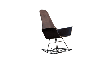 MARTINA CLASSIC rocking chair upholstered in leather | PIPEDESIGN PURESHAPE by Pipedesign