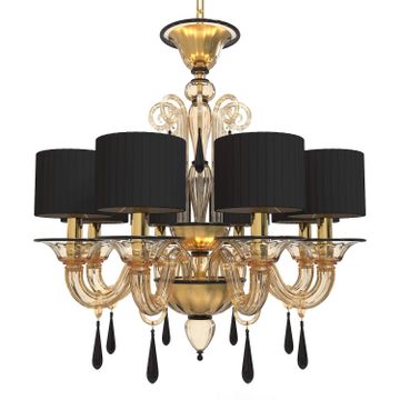 Murano Glass modern 8 lampshades chandelier | Italian Homes | PIUMATI by PIUMATI Murano Glass