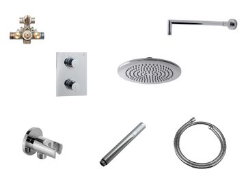 Shower Set ROUND Thermostatic Kit 3 by Porcelanosa