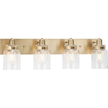 Calhoun Collection Four-Light Clear Glass Bath Vanity Light by Progress Lighting - view 3