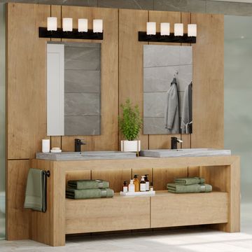 Merry Collection Four-Light Etched Glass Bath Vanity Wall Light by Progress Lighting - view 4