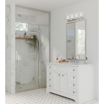 Merry Collection Four-Light Etched Glass Bath Vanity Wall Light by Progress Lighting - view 5
