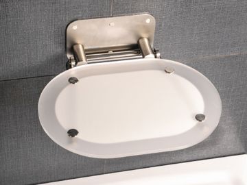 Chrome Shower Seat, clear/stainless steel by Ravak