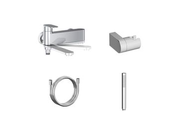 CR II 022.00CRS.+S Wall-Mounted Bathtub Tap with Shower Set, chrome by Ravak