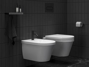 ES 056.20BLM Deck-Mounted Bidet Tap, without Pop-Up Waste, 150 mm, Black Matt by Ravak