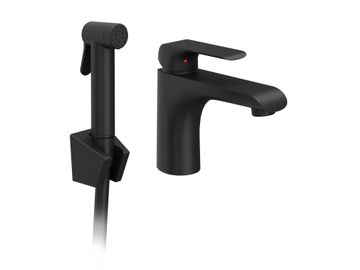 FL 112.20BLM Washbasin Tap, 150 mm, with Bidet Shower, matt black by Ravak