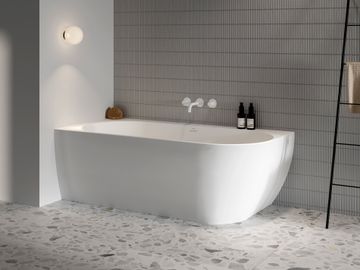 Freedom Corner Bathtub L 1700x800, white, Drain Cover: white/black/chrome by Ravak