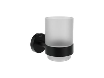 KN 210.20BLM Cup with Holder, matt black by Ravak