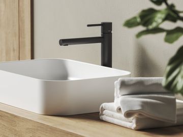 NX 015.20BLM Deck-Mounted Washbasin Tap, 280 mm, without Pop-Up Waste, matt black by Ravak