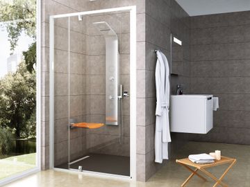 PDOP2-120, white/chrome+transparent by Ravak
