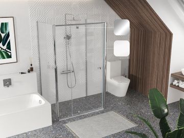 PDOP2+PPS+PPS 100x80, white/chrome+transparent by Ravak
