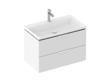 SD Comfort II 80 Cabinet under Washbasin, white + Handle (2 pcs), black by Ravak