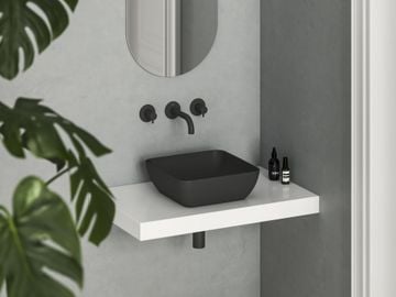 Uni Slim 38 S Washbasin, ceramic, matt black by Ravak