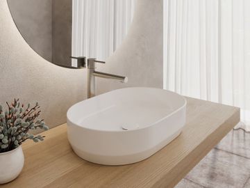 Zeta Slim 55 Washbasin, without Hole, without Overflow, white by Ravak