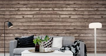 Horizontal Boards, Brown by Rebel Walls