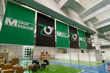 MOTORI MINARELLI: ALLESTIMENTO EVENTO 70° ANNIVERSARIO - Remor - Espositori pubblicitari, insegne, segnaletica, cartellonistica by Remor