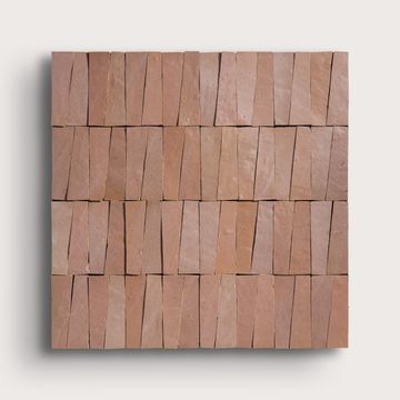Blush 1x4 Trapezoid Mosaic Zellige Tile by Riad Tile - view 2