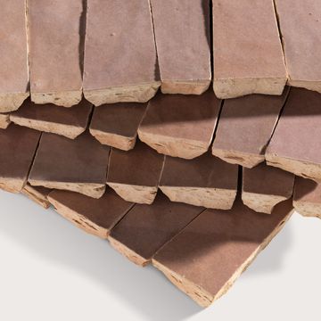 Blush 1x4 Trapezoid Mosaic Zellige Tile by Riad Tile - view 3