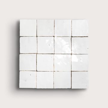 Bright White 2x2 Mosaic Zellige Tile by Riad Tile