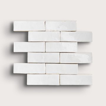 Bright White 2x6 Thin Bejmat Zellige Tile by Riad Tile - view 5