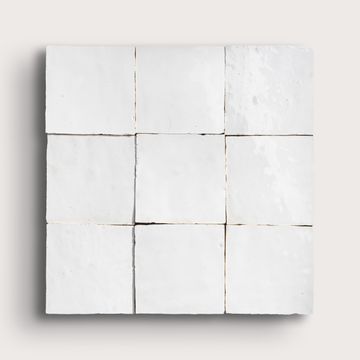 Bright White 4x4 Zellige Tile by Riad Tile - view 6