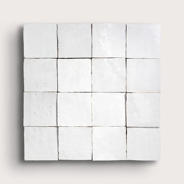 Bright White 4x4 Zellige Tile by Riad Tile - view 7