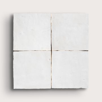 Bright White 4x4 Zellige Tile by Riad Tile