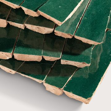 Emerald Green 1x4 Trapezoid Mosaic Zellige Tile by Riad Tile - view 3