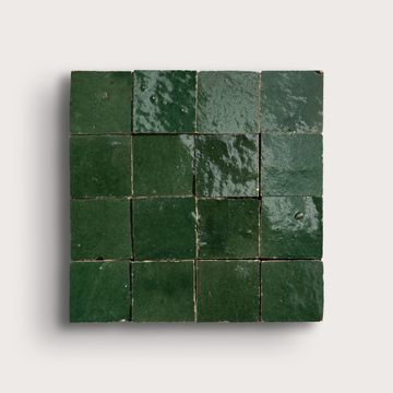 Emerald Green 2x2 Mosaic Zellige Tile by Riad Tile