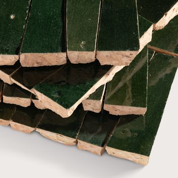 Forest Green 1x4 Trapezoid Mosaic Zellige Tile by Riad Tile - view 3