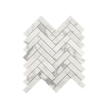 Italian Statuary 1x4 Herringbone Marble | Honed by Riad Tile