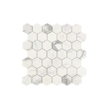 Italian Statuary 2 Inch Hexagon Marble | Honed by Riad Tile